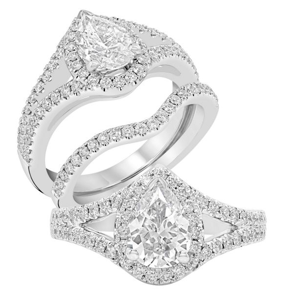 14K Split Shank Cut Diamond Engagement Ring TWT  0.50  CT.  Style