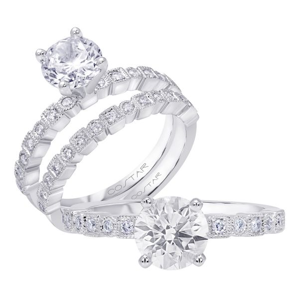 14K Stackable Cut Diamond Engagement Ring TWT  0.25  CT.  Style