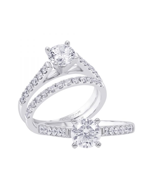 14K Non Halo Cut Diamond Engagement Ring TWT  0.30  CT.  Style
