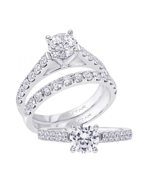 14K Non Halo Cut Diamond Engagement Ring TWT  0.45  CT.  Style