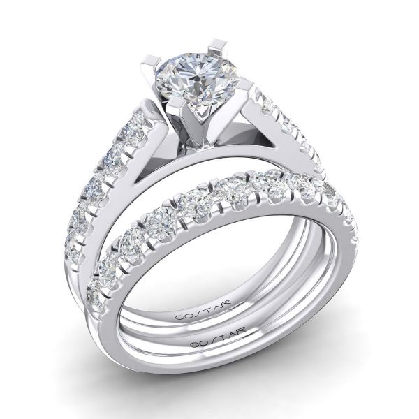 14K Non Halo Cut Diamond Engagement Ring TWT  0.65  CT.  Style