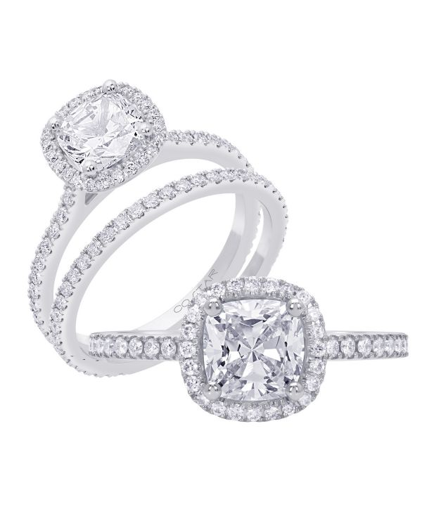 14K Halo Cut Diamond Engagement Ring TWT  0.31  CT.  Style