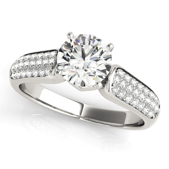 14kt Pave Cut Diamond Engagement Ring  Null Style