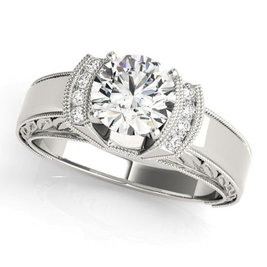 14kt Remounts Cut Diamond Engagement Ring  Null Style