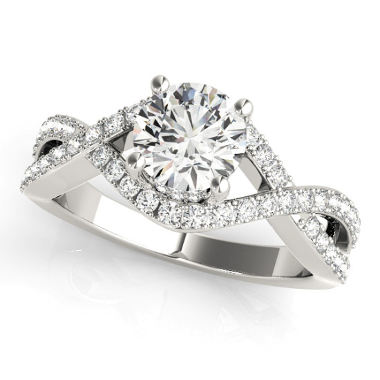 14kt Twisted Shank Cut Diamond Engagement Ring  Null Style