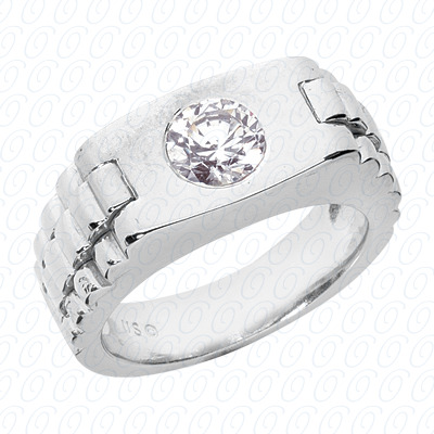 Diamondbayou.com 0.00 CT. 14 Karat Pink Gold Solitaires Cut Diamond <br>Engagement Ring Mens Rings Style