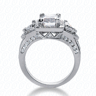Diamondbayou.com 1.68 CT. 14 Karat Pink Gold Antique Cut Diamond <br>Engagement Ring Engagement Rings Style