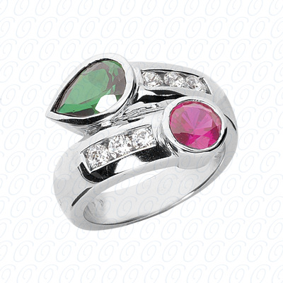 14KP Combination 0.42 CT. Color Stone Rings