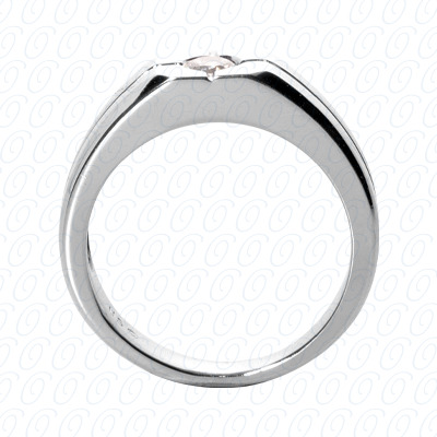 14 Karat White Gold Solitaires Cut Diamond Unique Engagement Ring 
