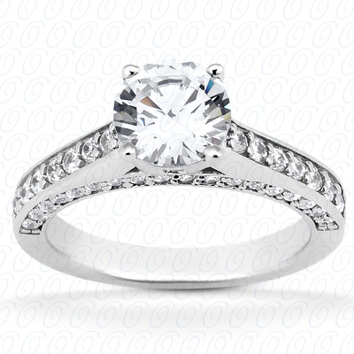 Diamondbayou.com 0.60 CT. 14 Karat Pink Gold Fancy Cut Diamond <br>Engagement Ring Engagement Rings Style