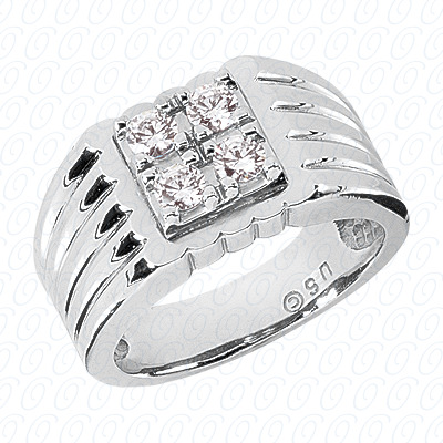Diamondbayou.com 0.60 CT. 14 Karat Pink Gold Fancy Styles Cut Diamond <br>Engagement Ring Mens Rings Style