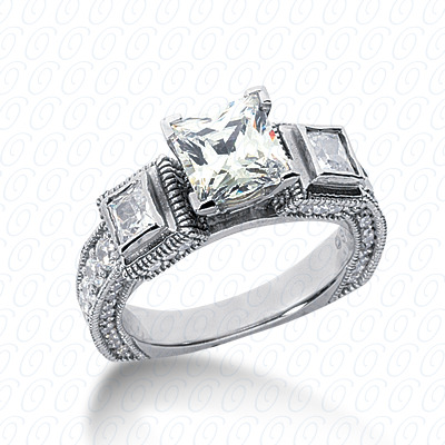 Diamondbayou.com 1.53 CT. 14 Karat Pink Gold Antique Cut Diamond <br>Engagement Ring Engagement Rings Style