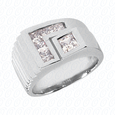 Diamondbayou.com 0.97 CT. 14 Karat Pink Gold Fancy Styles Cut Diamond <br>Engagement Ring Mens Rings Style
