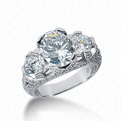 Diamondbayou.com 1.38 CT. 14 Karat Pink Gold Antique Cut Diamond <br>Engagement Ring Engagement Rings Style