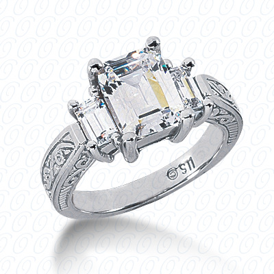 Diamondbayou.com 0.66 CT. 14 Karat Pink Gold Antique Cut Diamond <br>Engagement Ring Engagement Rings Style