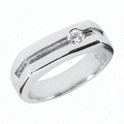 Diamondbayou.com 0.20 CT. 14 Karat Pink Gold Solitaires Cut Diamond <br>Engagement Ring Mens Rings Style