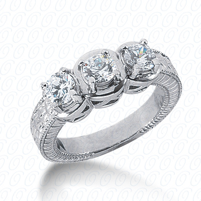 Diamondbayou.com 1.05 CT. 14 Karat Pink Gold Antique Cut Diamond <br>Engagement Ring Engagement Rings Style