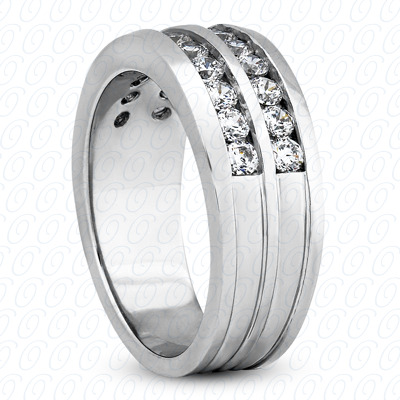Diamondbayou.com 1.32 CT. 14 Karat Pink Gold Wedding Bands Cut Diamond <br>Engagement Ring Mens Rings Style