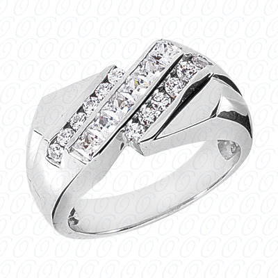 Diamondbayou.com 0.91 CT. 14 Karat Pink Gold Fancy Styles Cut Diamond <br>Engagement Ring Mens Rings Style