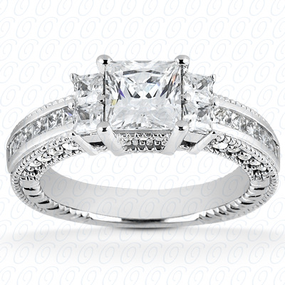 Diamondbayou.com 0.46 CT. 14 Karat Pink Gold Fancy Cut Diamond <br>Engagement Ring Engagement Rings Style