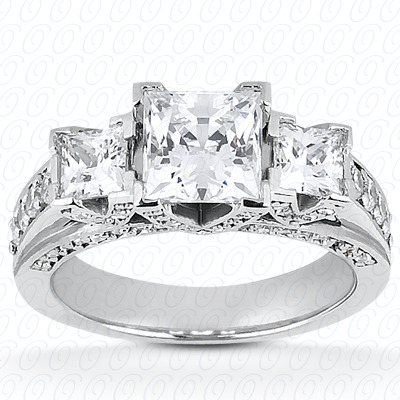 Diamondbayou.com 0.79 CT. 14 Karat Pink Gold Fancy Cut Diamond <br>Engagement Ring Engagement Rings Style