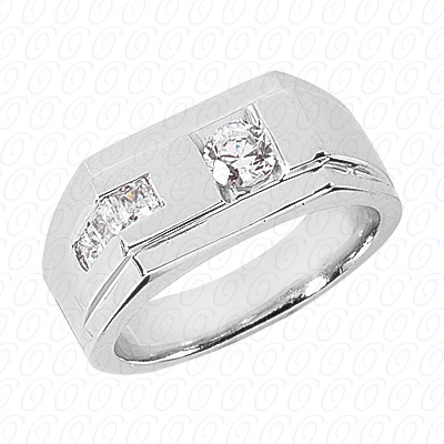 Diamondbayou.com 0.62 CT. 14 Karat Pink Gold Fancy Styles Cut Diamond <br>Engagement Ring Mens Rings Style