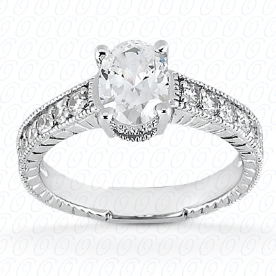 Diamondbayou.com 0.15 CT. 14 Karat Pink Gold Antique Cut Diamond <br>Engagement Ring Engagement Rings Style