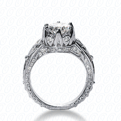 Diamondbayou.com 0.49 CT. 14 Karat Pink Gold Antique Cut Diamond <br>Engagement Ring Engagement Rings Style