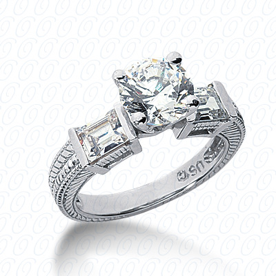Diamondbayou.com 1.14 CT. 14 Karat Pink Gold Antique Cut Diamond <br>Engagement Ring Engagement Rings Style