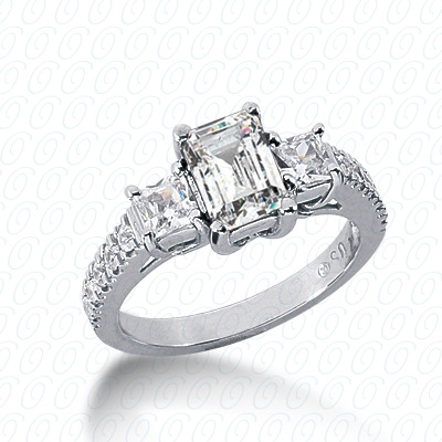 Diamondbayou.com 0.74 CT. 14 Karat Pink Gold Antique Cut Diamond <br>Engagement Ring Engagement Rings Style