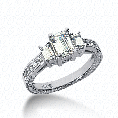 Diamondbayou.com 0.58 CT. 14 Karat Pink Gold Antique Cut Diamond <br>Engagement Ring Engagement Rings Style