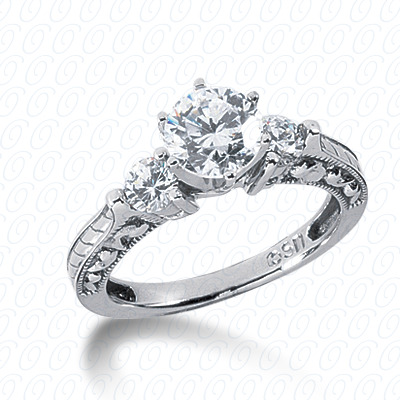 Diamondbayou.com 0.40 CT. 14 Karat Pink Gold Antique Cut Diamond <br>Engagement Ring Engagement Rings Style