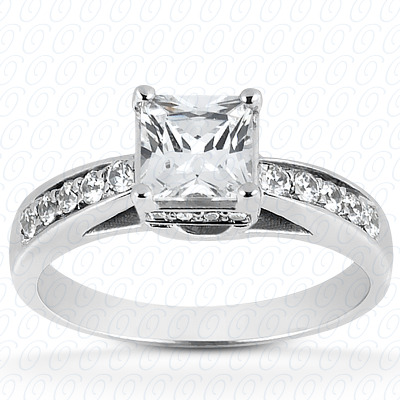 Diamondbayou.com 0.21 CT. 14 Karat Pink Gold Fancy Cut Diamond <br>Engagement Ring Engagement Rings Style