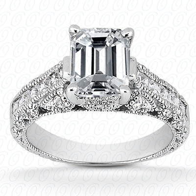 Diamondbayou.com 0.51 CT. 14 Karat Pink Gold Antique Cut Diamond <br>Engagement Ring Engagement Rings Style