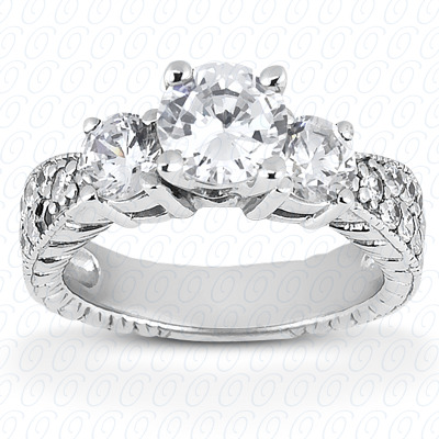 Diamondbayou.com 0.48 CT. 14 Karat Pink Gold Antique Cut Diamond <br>Engagement Ring Engagement Rings Style