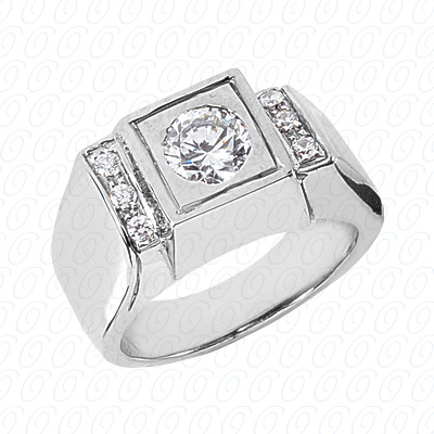Diamondbayou.com 0.12 CT. 14 Karat Pink Gold Fancy Styles Cut Diamond <br>Engagement Ring Mens Rings Style