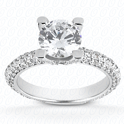 Diamondbayou.com 0.85 CT. 14 Karat Pink Gold Fancy Cut Diamond <br>Engagement Ring Engagement Rings Style