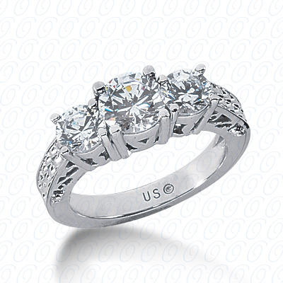 Diamondbayou.com 1.00 CT. 14 Karat Pink Gold Antique Cut Diamond <br>Engagement Ring Engagement Rings Style
