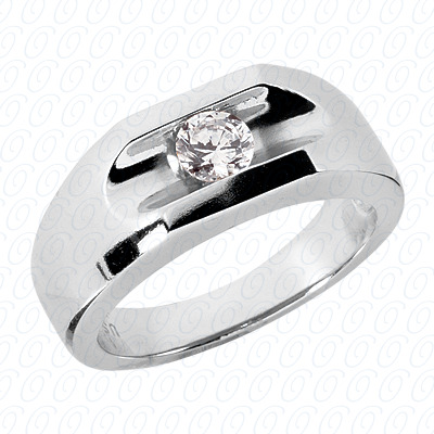 Diamondbayou.com 0.25 CT. 14 Karat Pink Gold Solitaires Cut Diamond <br>Engagement Ring Mens Rings Style