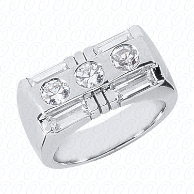 Diamondbayou.com 0.75 CT. 14 Karat Pink Gold Fancy Styles Cut Diamond <br>Engagement Ring Mens Rings Style