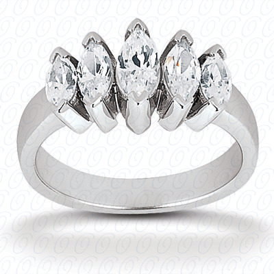14KP Marquise 0.98 CT. Wedding Bands