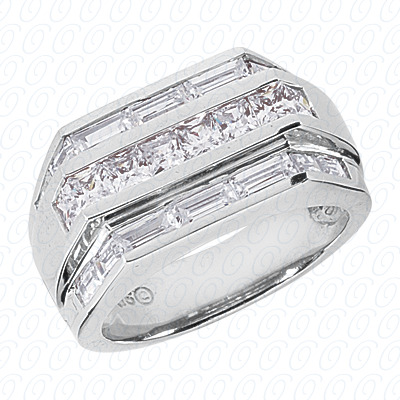 Diamondbayou.com 2.76 CT. 14 Karat Pink Gold Fancy Styles Cut Diamond <br>Engagement Ring Mens Rings Style