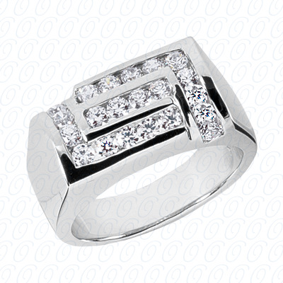 Diamondbayou.com 0.88 CT. 14 Karat Pink Gold Fancy Styles Cut Diamond <br>Engagement Ring Mens Rings Style
