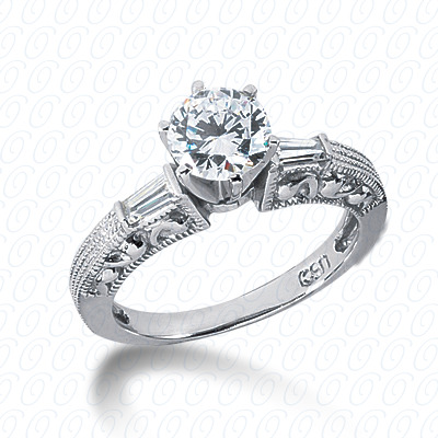 Diamondbayou.com 0.16 CT. 14 Karat Pink Gold Antique Cut Diamond <br>Engagement Ring Engagement Rings Style