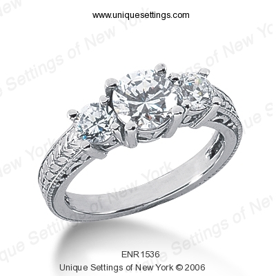 Diamondbayou.com 0.60 CT. 14 Karat Pink Gold Antique Cut Diamond <br>Engagement Ring Engagement Rings Style