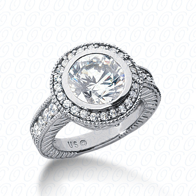 Diamondbayou.com 0.44 CT. 14 Karat Pink Gold Antique Cut Diamond <br>Engagement Ring Engagement Rings Style