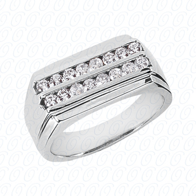 Diamondbayou.com 0.48 CT. 14 Karat Pink Gold Wedding Bands Cut Diamond <br>Engagement Ring Mens Rings Style