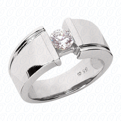Diamondbayou.com 0.25 CT. 14 Karat Pink Gold Solitaires Cut Diamond <br>Engagement Ring Mens Rings Style