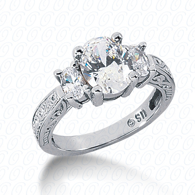 Diamondbayou.com 0.76 CT. 14 Karat Pink Gold Antique Cut Diamond <br>Engagement Ring Engagement Rings Style