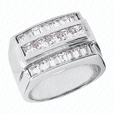 Diamondbayou.com 2.62 CT. 14 Karat Pink Gold Fancy Styles Cut Diamond <br>Engagement Ring Mens Rings Style